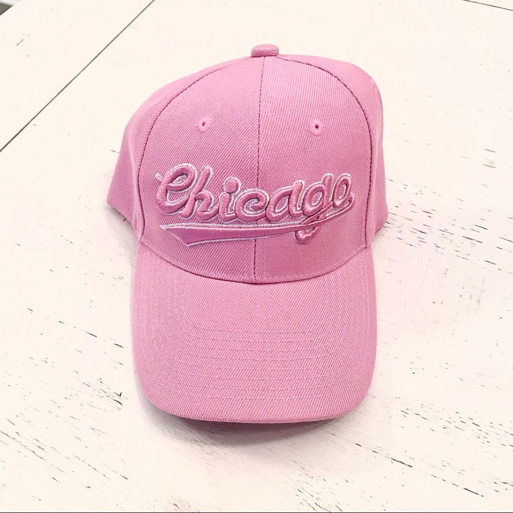 Pink Chicago Fitted Baseball Cap